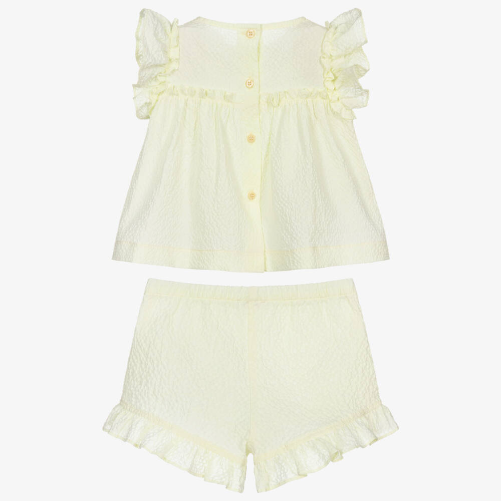 Il Gufo-Желтый комплект с шортами для девочек | Childrensalon Outlet