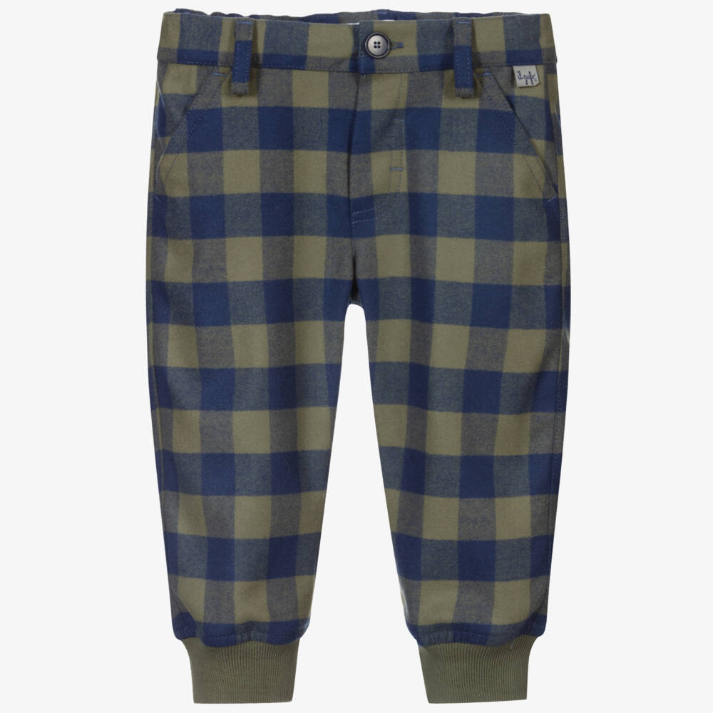 Il Gufo-Green & Blue Check Trousers | Childrensalon Outlet