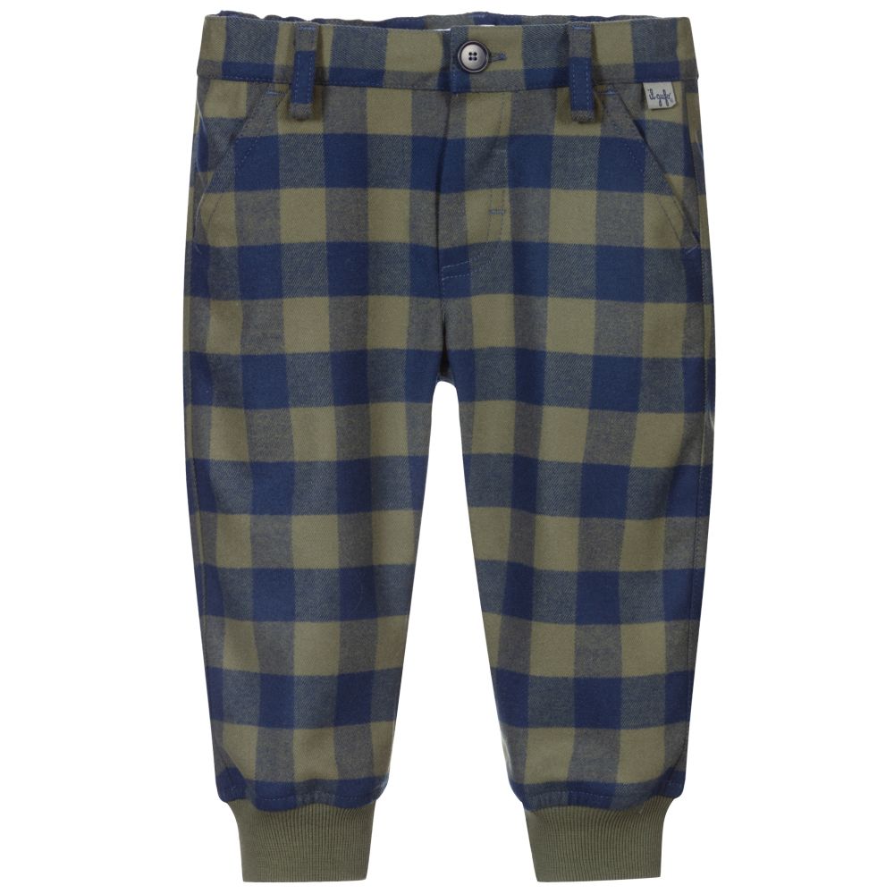 Il Gufo - Green & Blue Check Trousers | Childrensalon