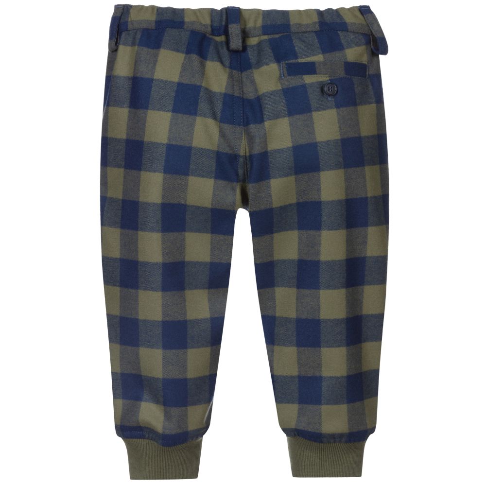 Il Gufo Green & Blue Check Trousers