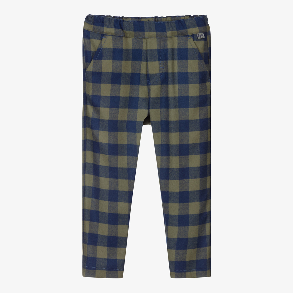 Il Gufo - Green & Blue Checked Trousers | Childrensalon