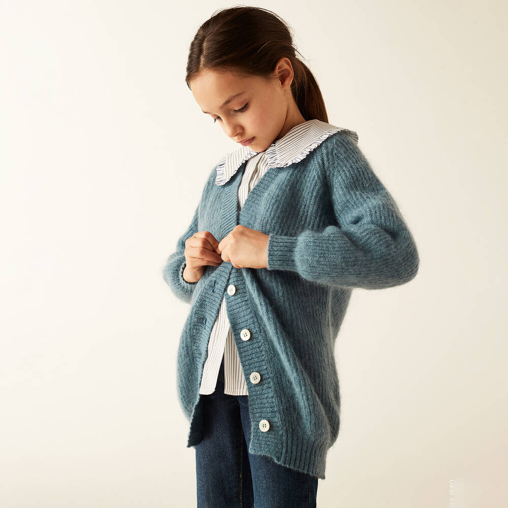 Il Gufo-Green & Blue Striped Blouse | Childrensalon Outlet