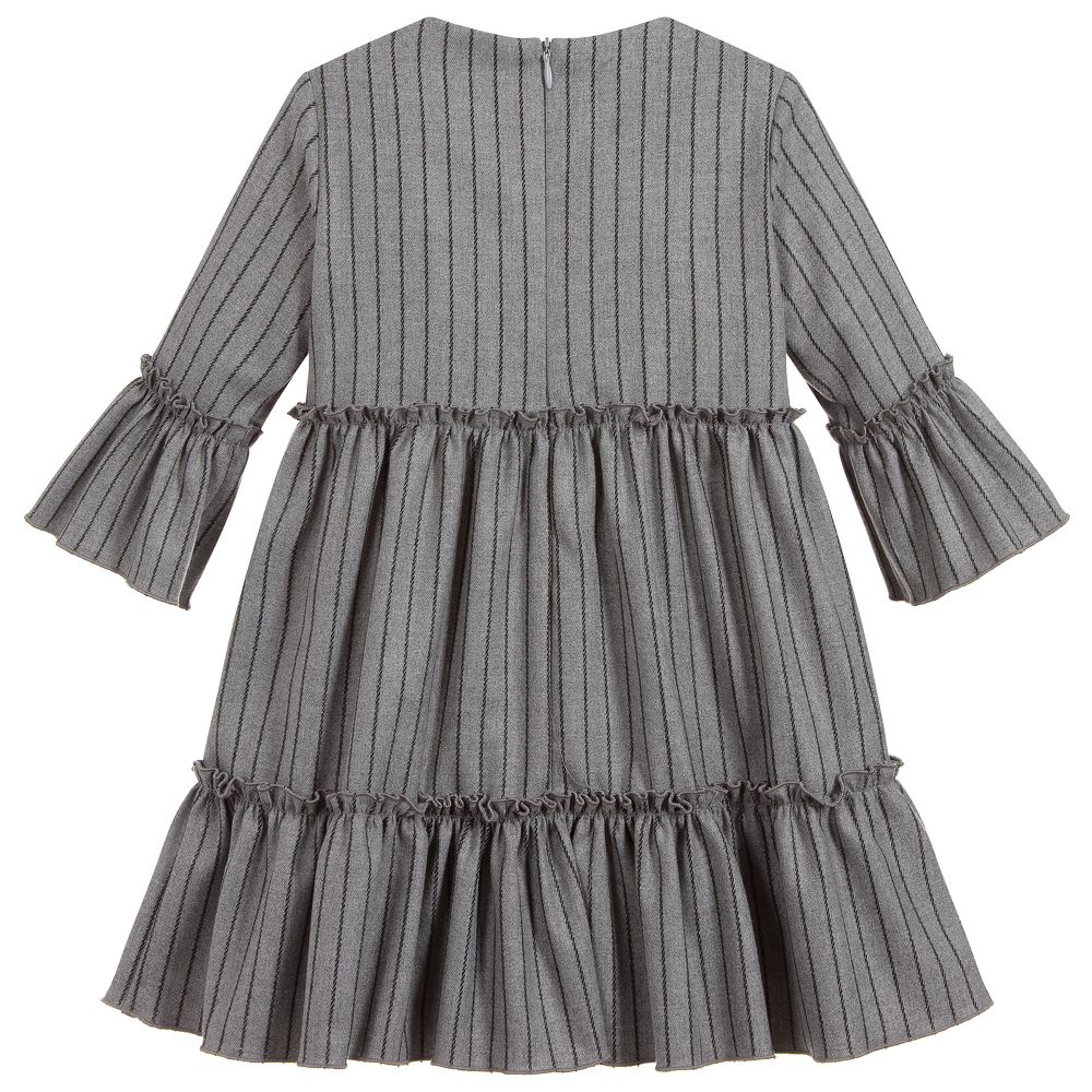 grey and black striped dress