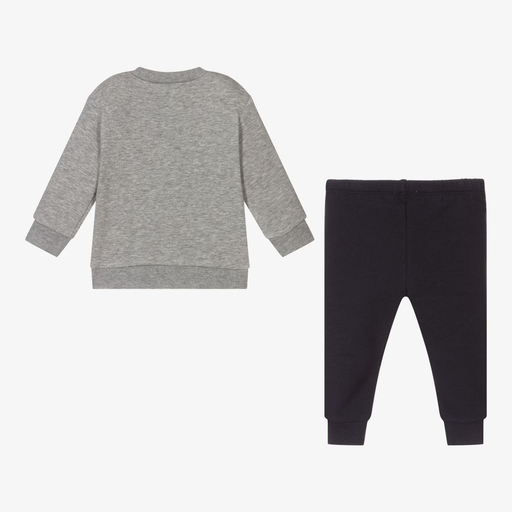 Il Gufo-تراكسوت أطفال ولادي قطن جيرسي لون رمادي وكحلي | Childrensalon Outlet