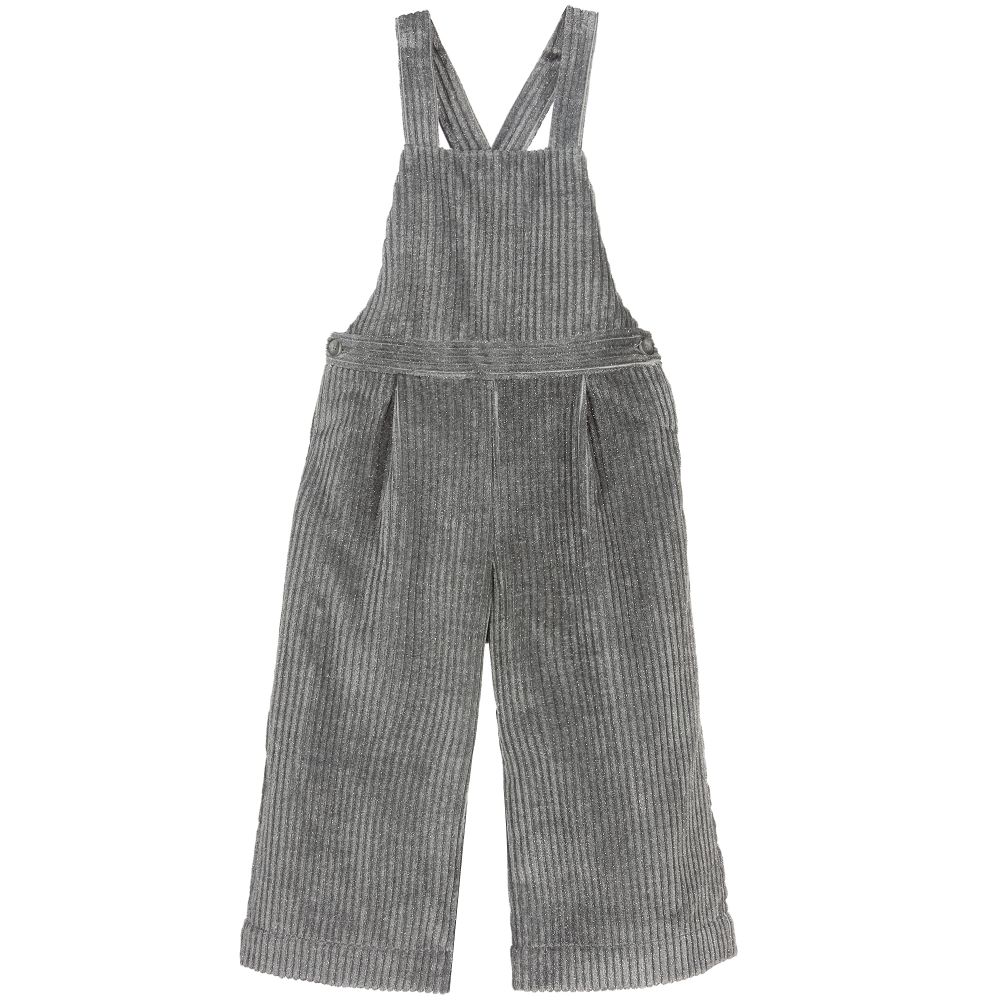 Il Gufo - Grey Corduroy Dungarees | Childrensalon