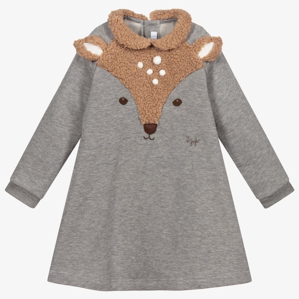 Il Gufo - Graues Sweatshirtkleid | Childrensalon