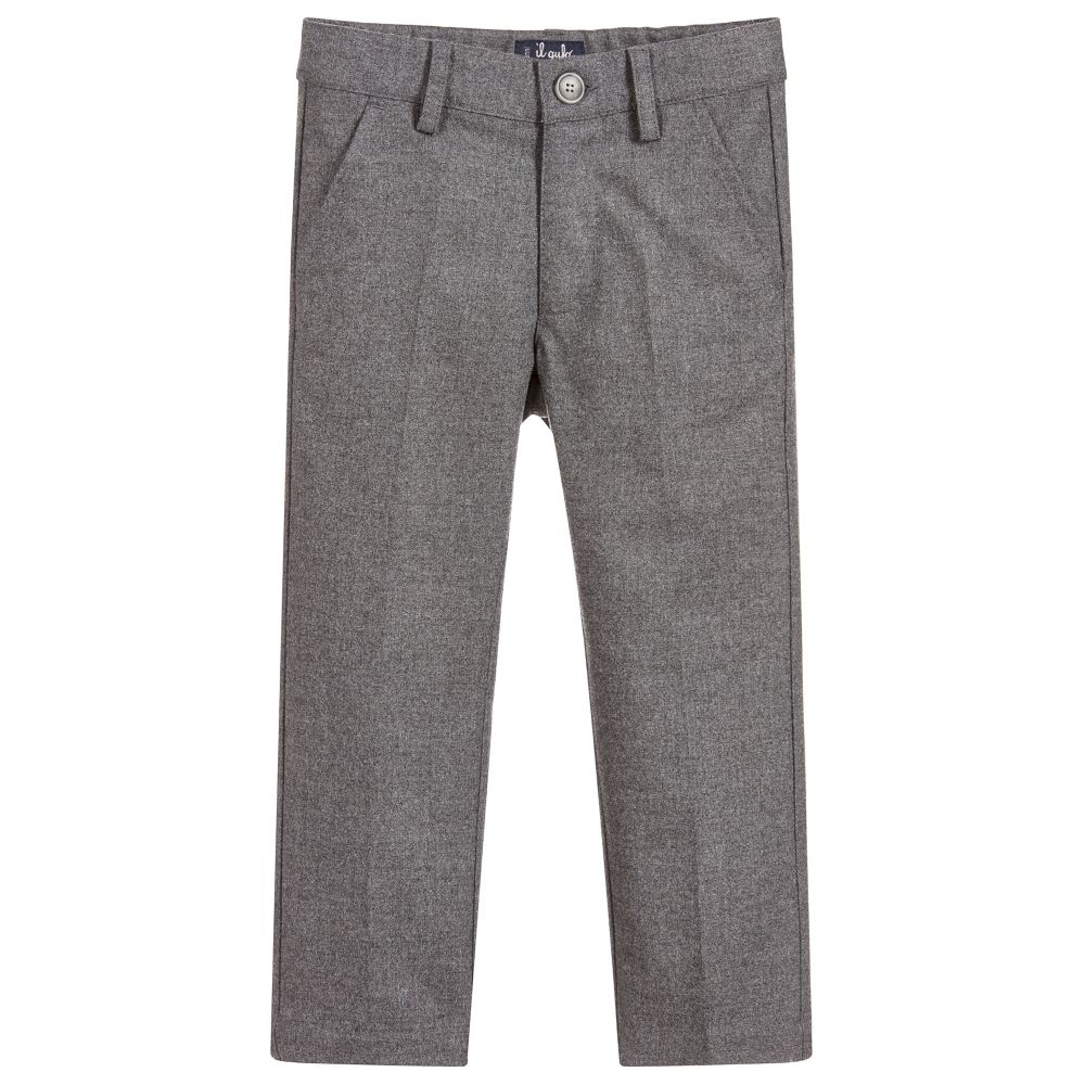 Il Gufo - Pantalon gris en flanelle | Childrensalon