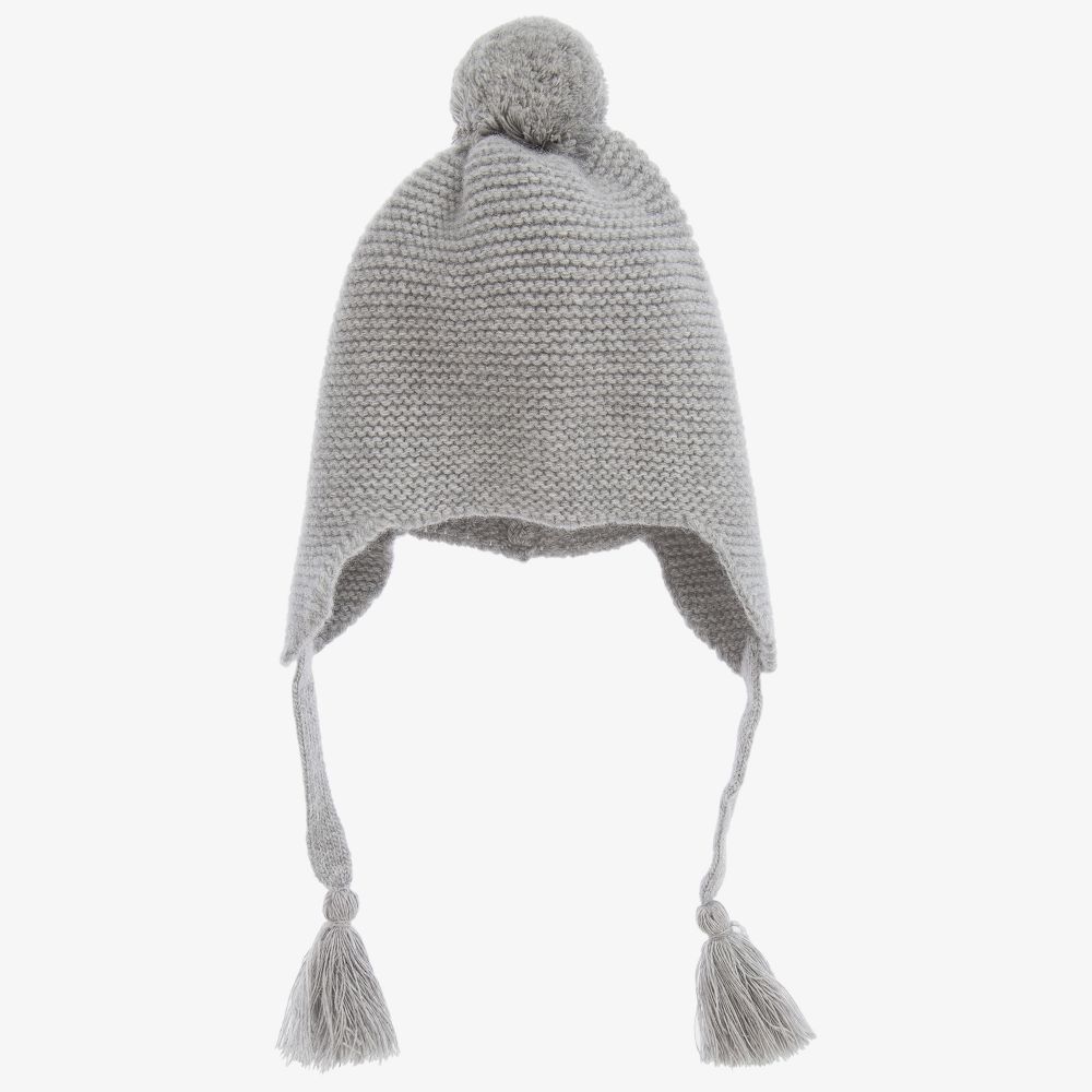 Il Gufo - Bonnet gris en maille de laine | Childrensalon