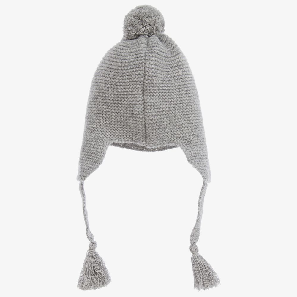 Il Gufo-قبعة صوف محبوك لون رمادي للأولاد | Childrensalon Outlet