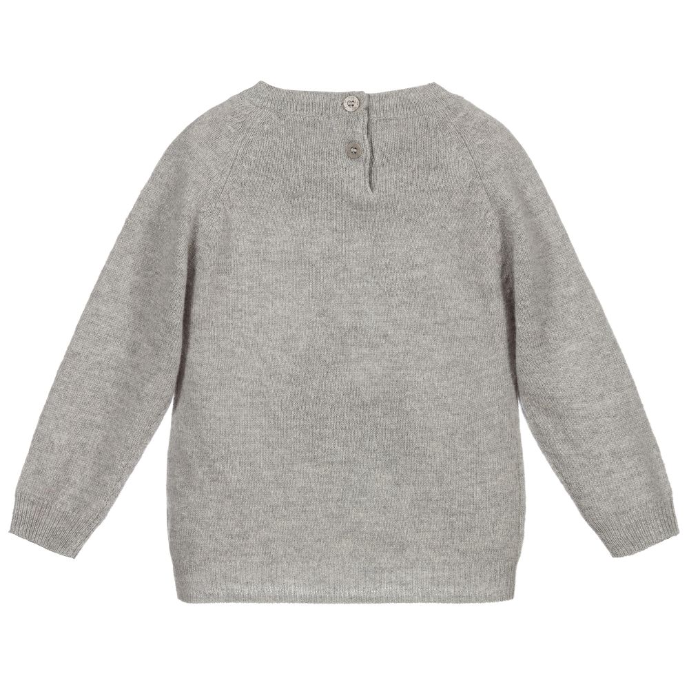 Il Gufo-Grey Knitted Wool Sweater | Childrensalon Outlet