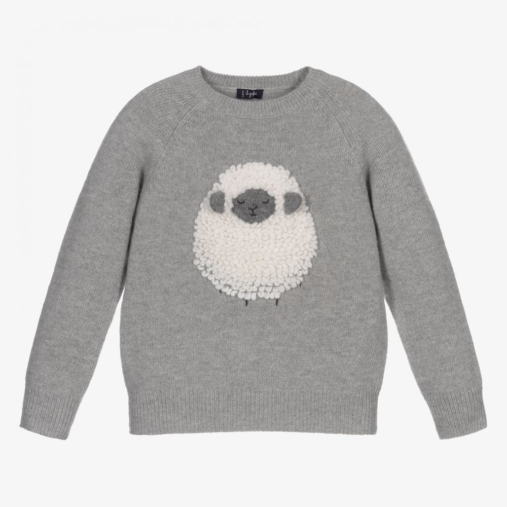Il Gufo - Серый шерстяной вязаный свитер | Childrensalon