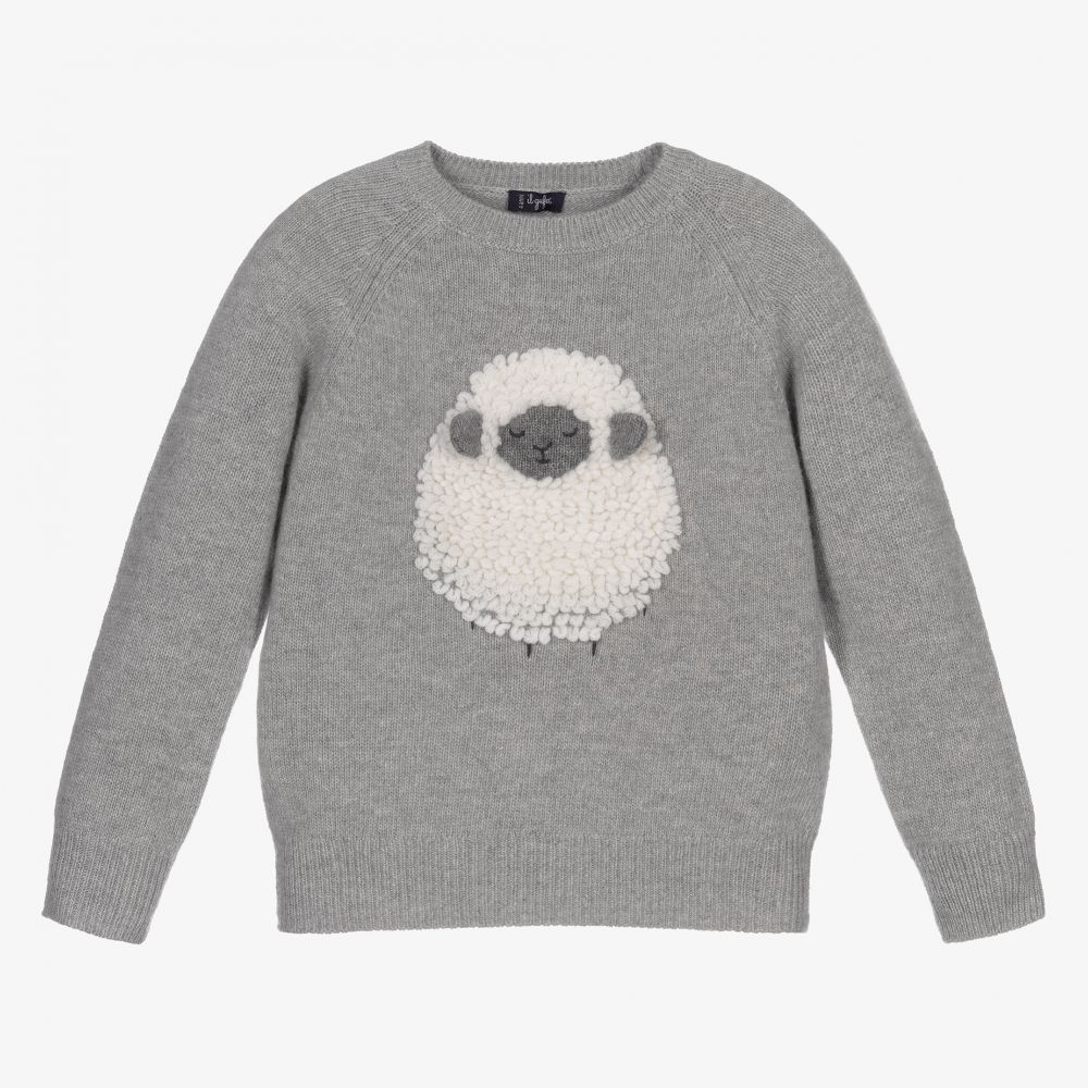 Il Gufo-Серый шерстяной вязаный свитер | Childrensalon Outlet