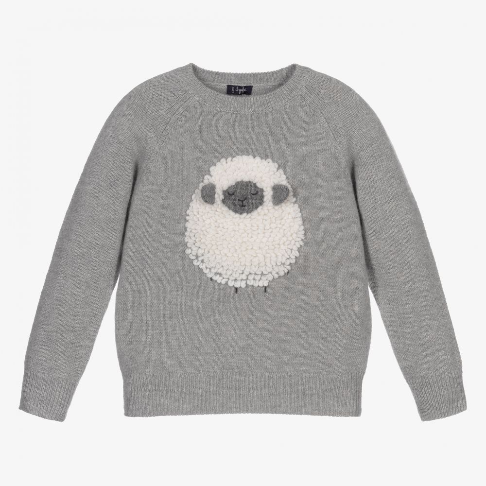 Il Gufo - Grauer Wollstrickpullover | Childrensalon