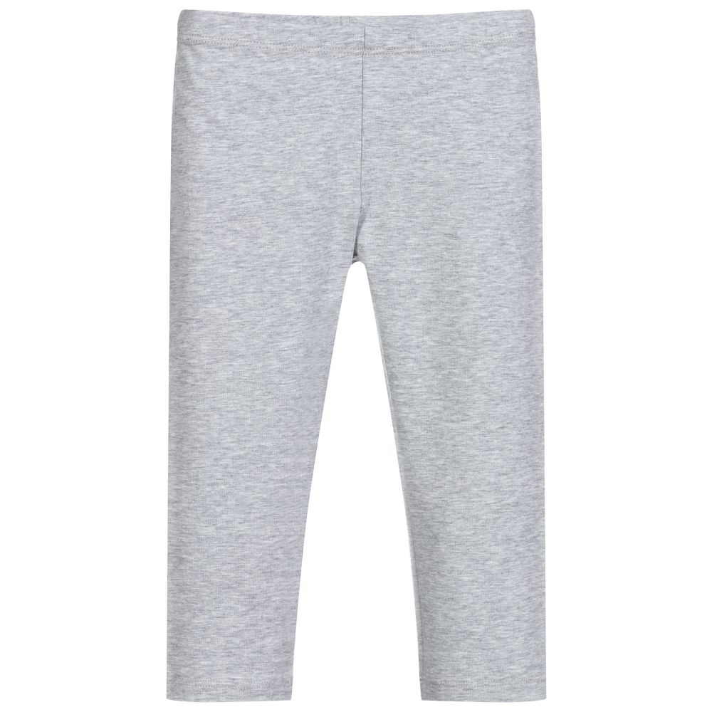 Il Gufo-Grey Marl Cotton Leggings | Childrensalon Outlet