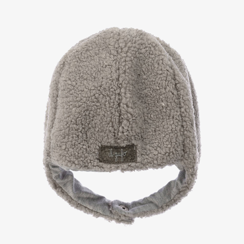 Il Gufo-Серая шапка из шерпы-флиса с ушками | Childrensalon Outlet