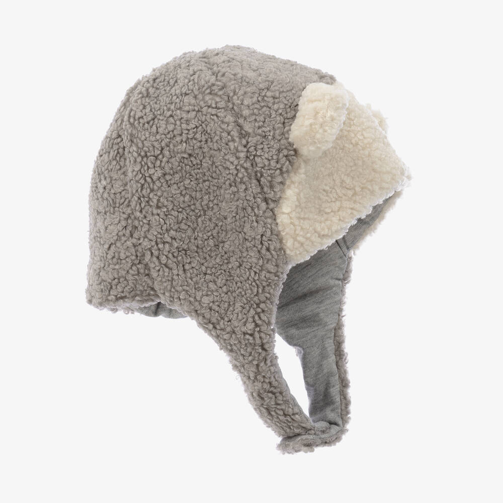 Il Gufo-Серая шапка из шерпы-флиса с ушками | Childrensalon Outlet