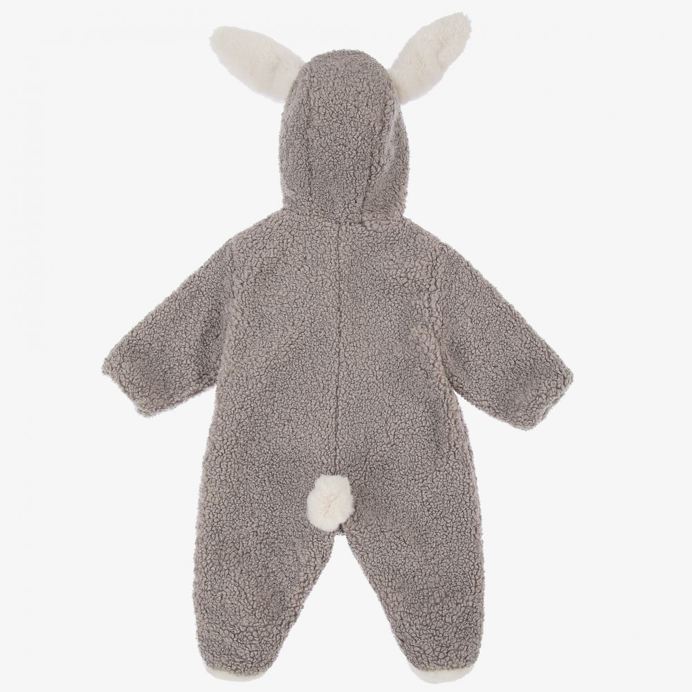 Il Gufo-Grey Teddy Fleece Pramsuit | Childrensalon Outlet