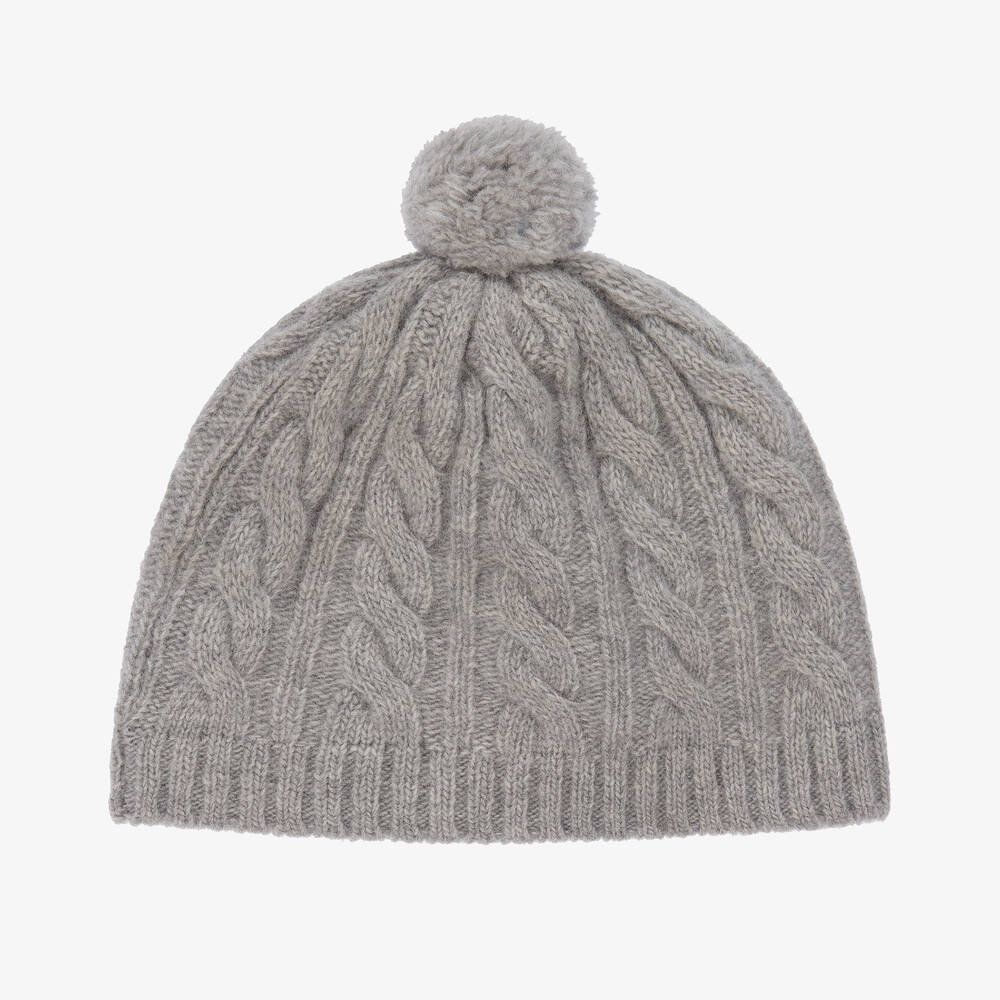 Il Gufo-Grey Wool Knit Baby Hat | Childrensalon Outlet