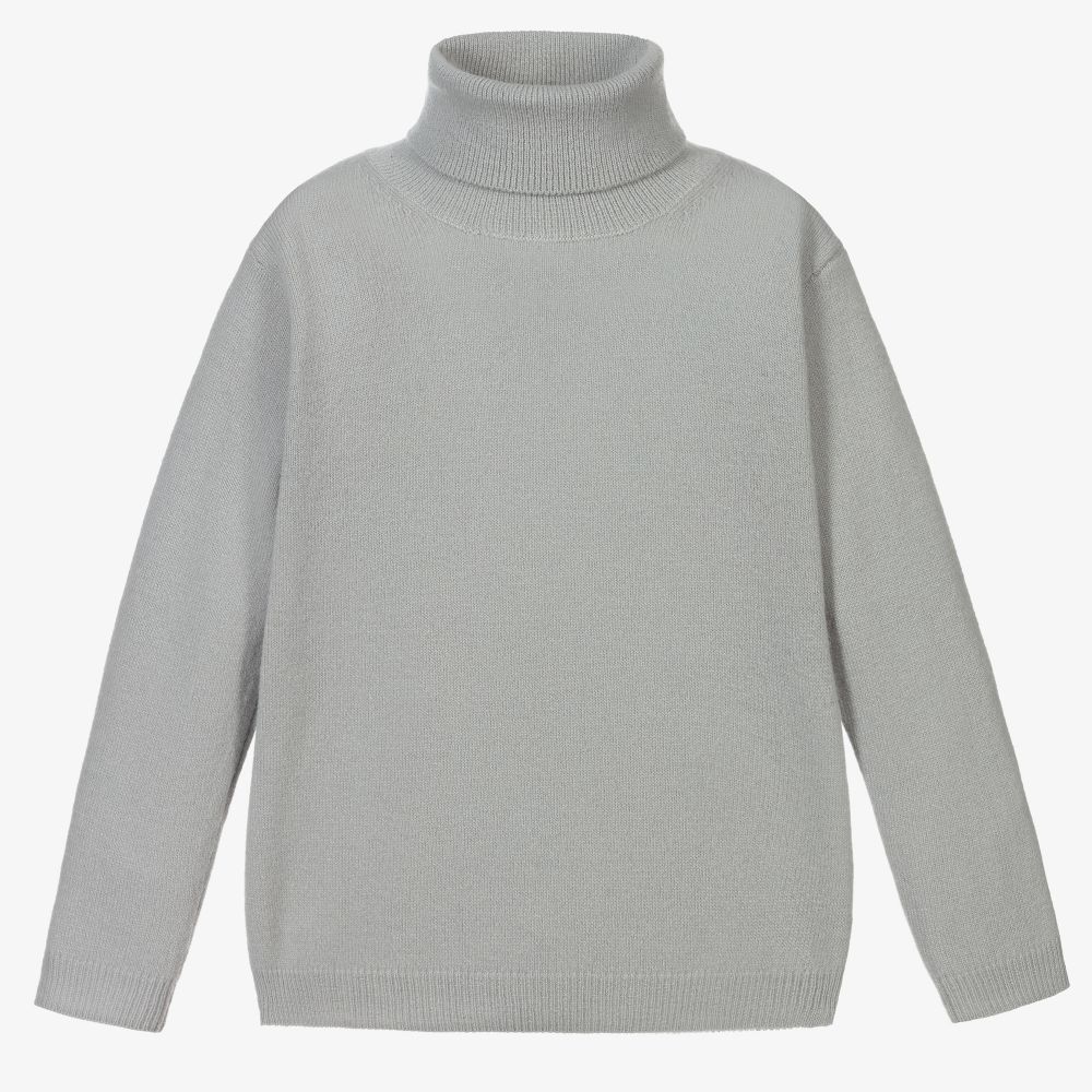 Il Gufo-Grey Wool Roll Neck Sweater | Childrensalon Outlet