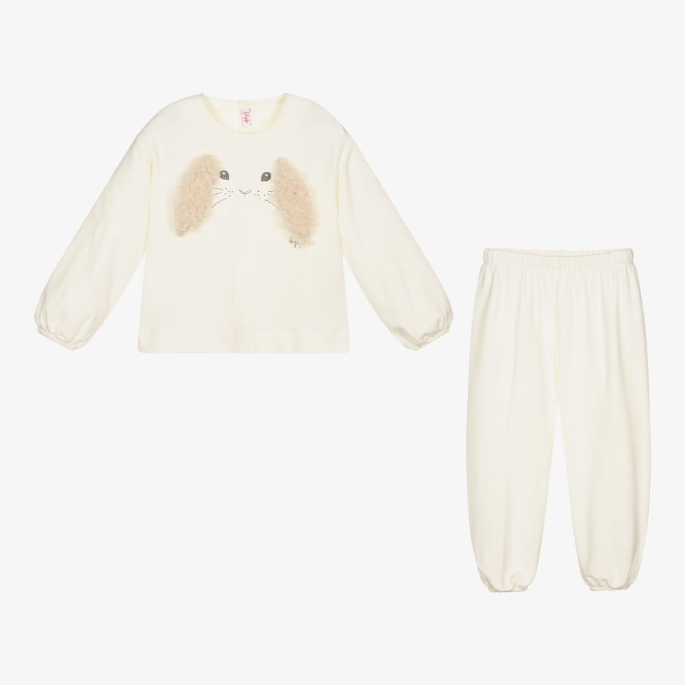 Il Gufo-Кремовый брючный комплект с кроликом | Childrensalon Outlet