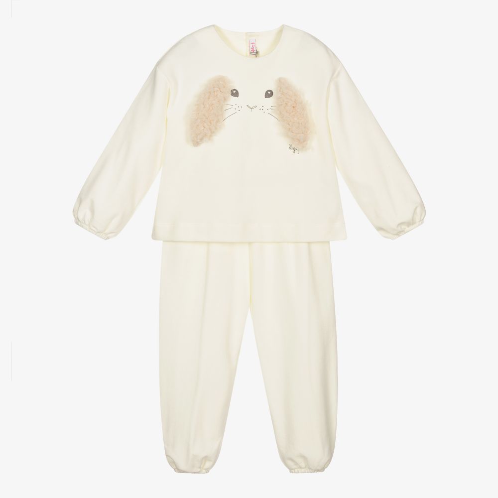 Il Gufo - Ivory Bunny Trouser Set | Childrensalon