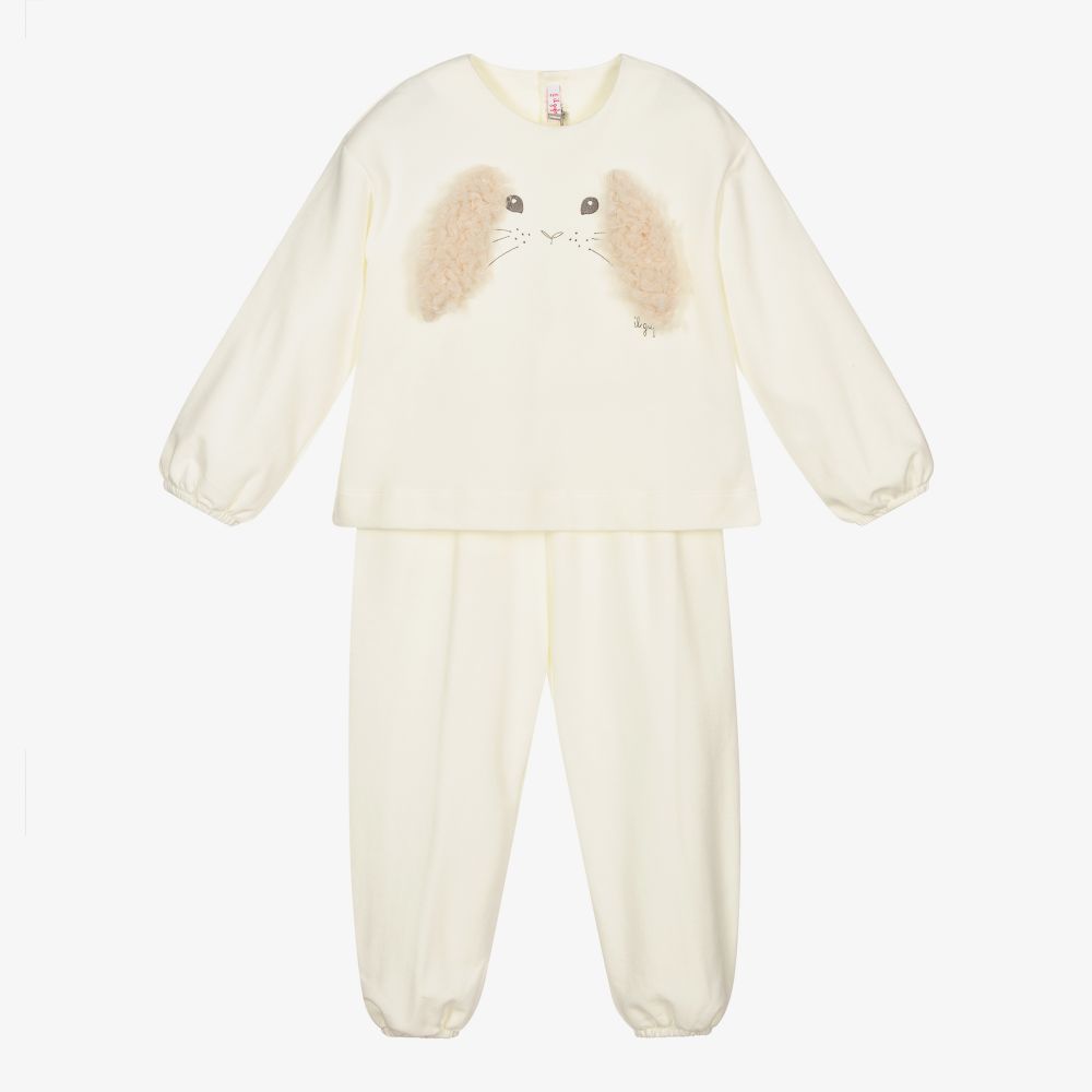 Il Gufo-Кремовый брючный комплект с кроликом | Childrensalon Outlet