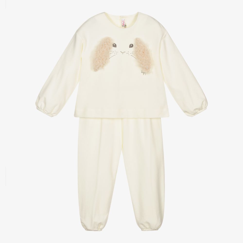 Il Gufo - Ensemble pantalon ivoire Lapin | Childrensalon