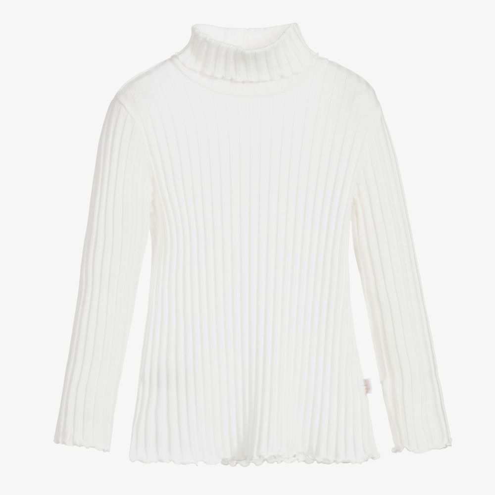 Il Gufo-Ivory Roll Neck Top | Childrensalon Outlet