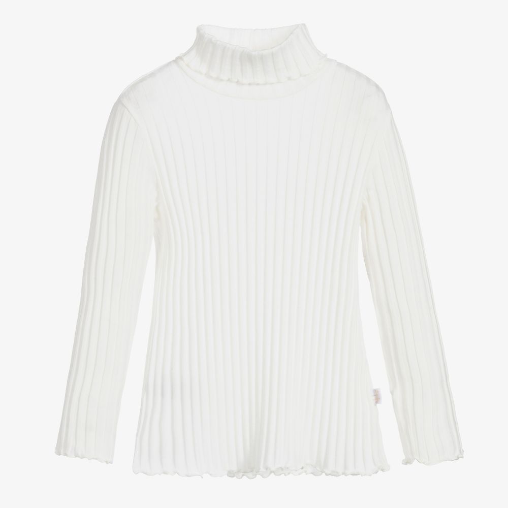 Il Gufo - Ivory Roll Neck Top | Childrensalon