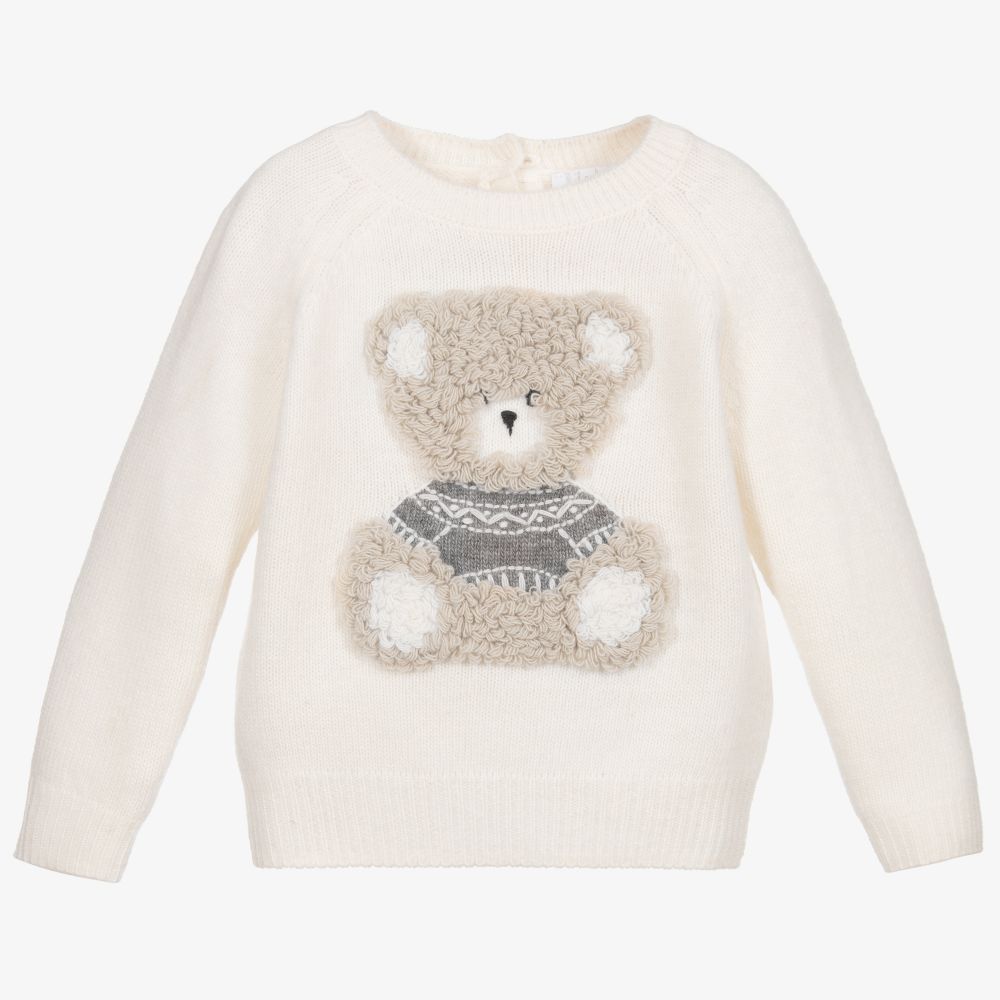 Il Gufo - Pull ivoire en maille de laine | Childrensalon