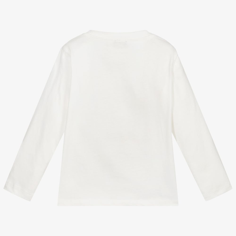 Il Gufo-Ivory & Yellow Girl Print Top | Childrensalon Outlet