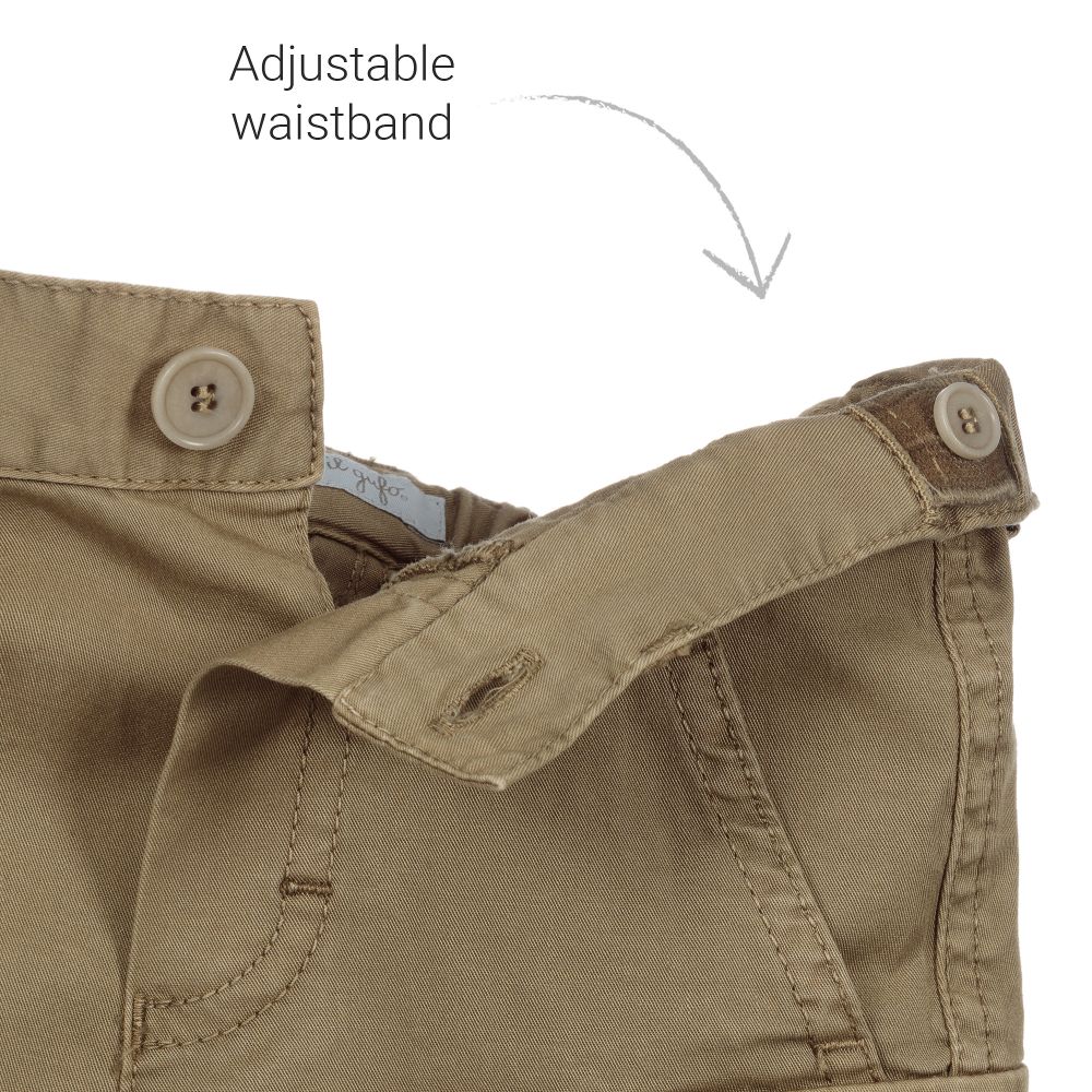 Il Gufo-شورت كارعو قطن ستريتش لون أحضر كاكي | Childrensalon Outlet