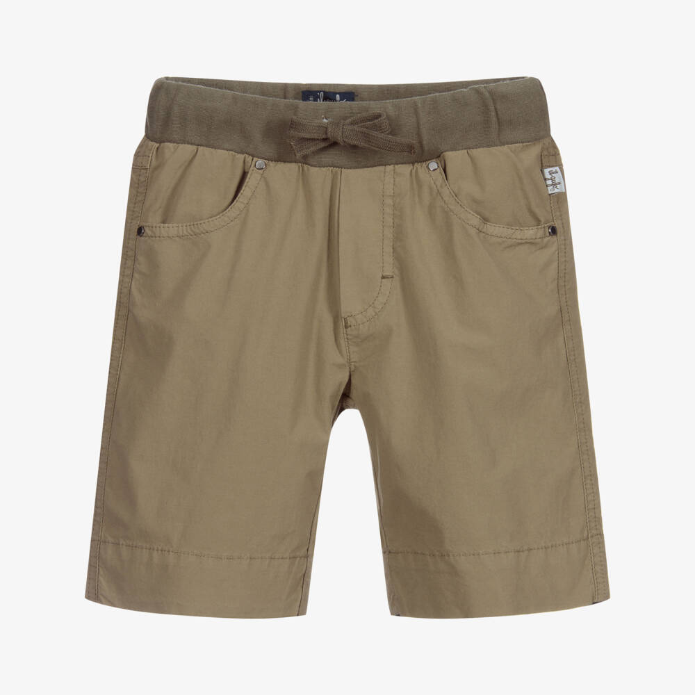 Il Gufo-Khaki Green Cotton Shorts | Childrensalon Outlet