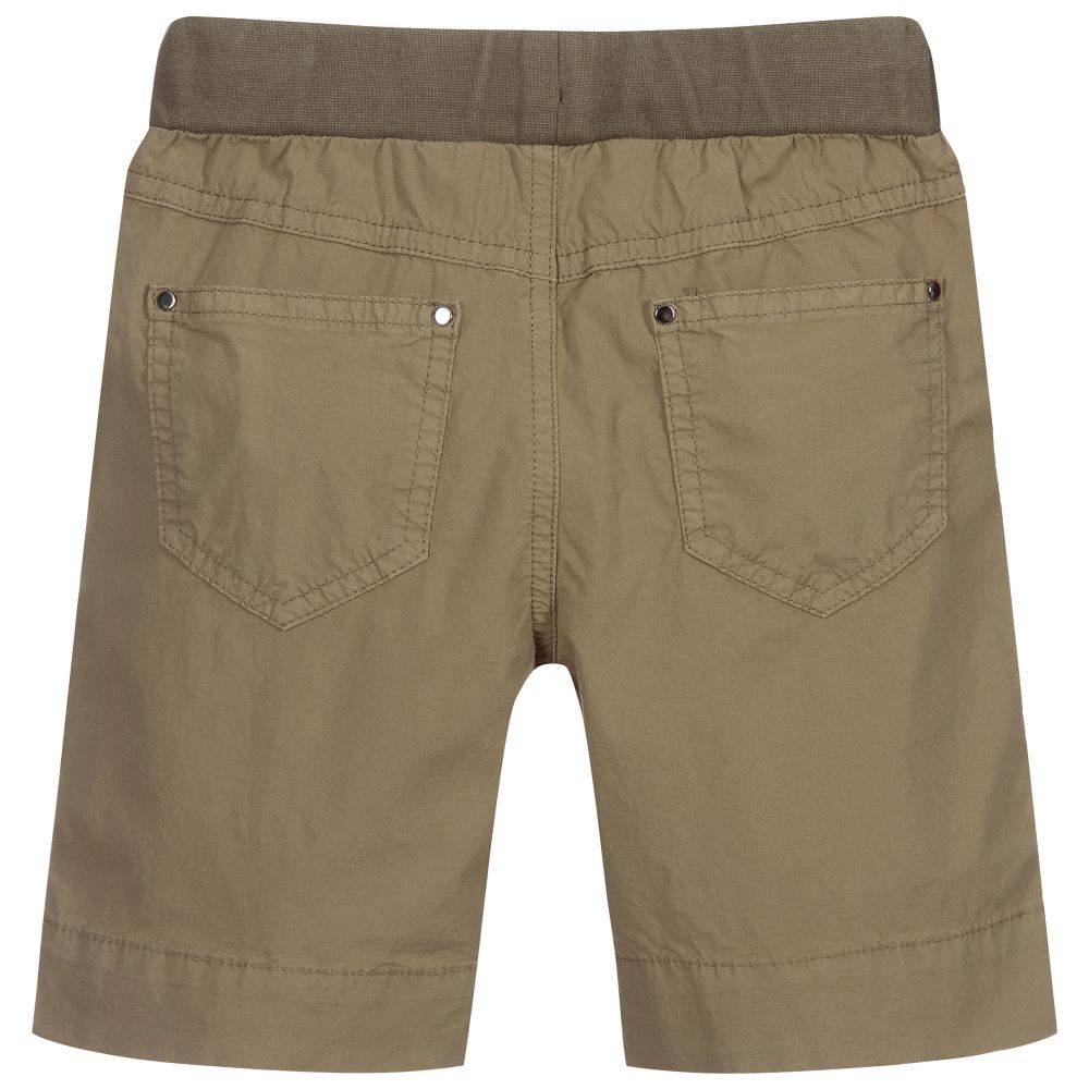 Il Gufo-Khaki Green Cotton Shorts | Childrensalon Outlet