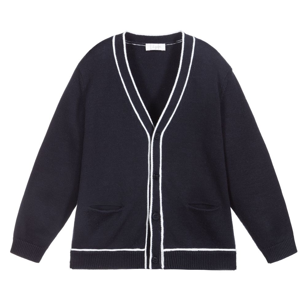 Il Gufo - Navy Blue Cotton Cardigan | Childrensalon