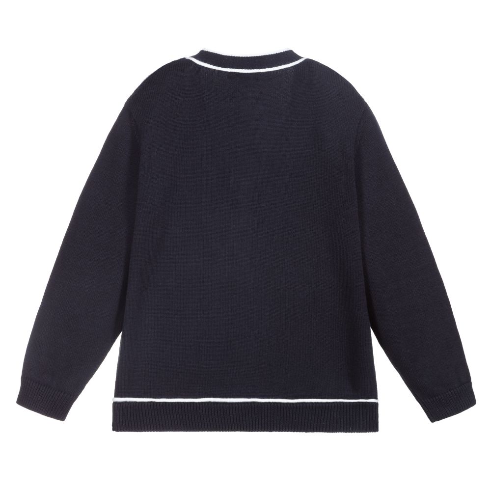 Il Gufo knitted cotton cardigan - Blue