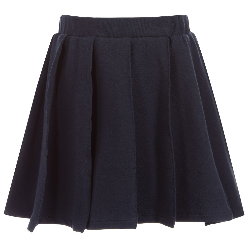 Il Gufo - Navy Blue Cotton Jersey Skirt | Childrensalon