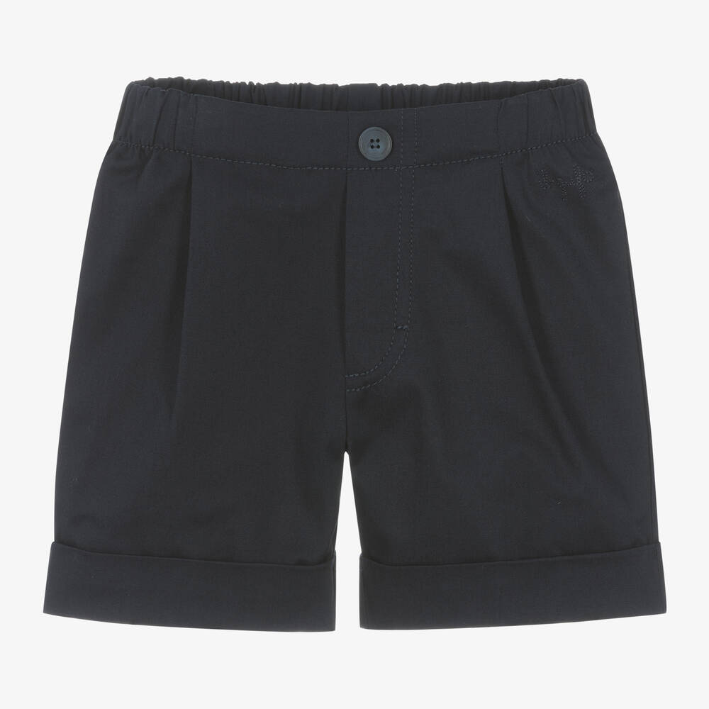 Il Gufo-Navy Blue Cotton Shorts | Childrensalon Outlet