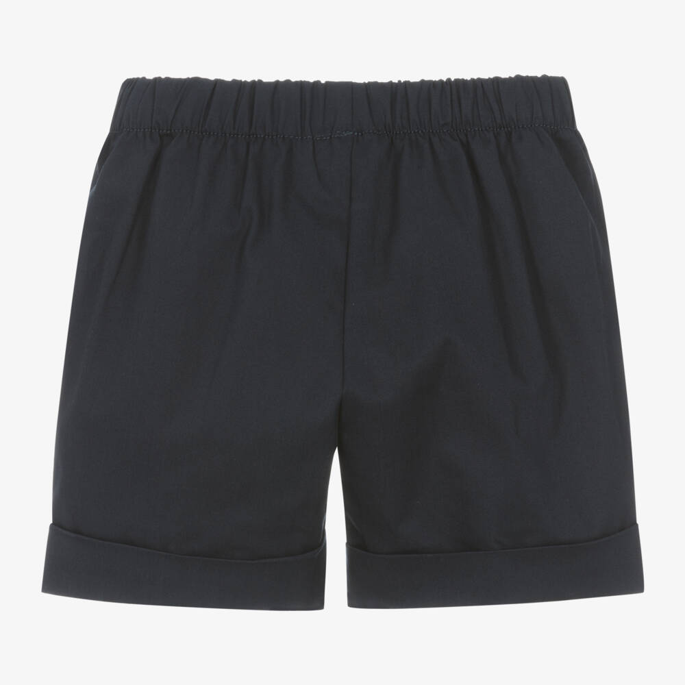 Il Gufo-Navy Blue Cotton Shorts | Childrensalon Outlet