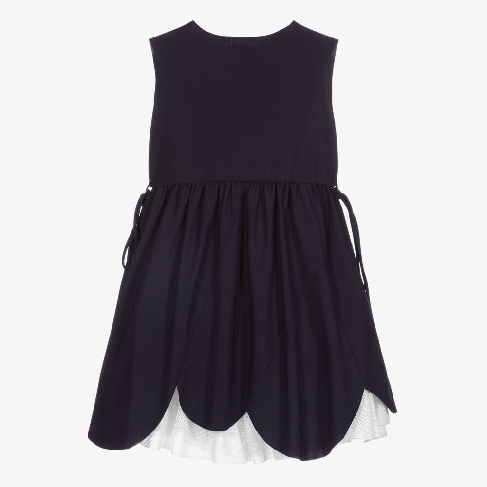 Il Gufo-Navy Blue Dress & Slip | Childrensalon Outlet