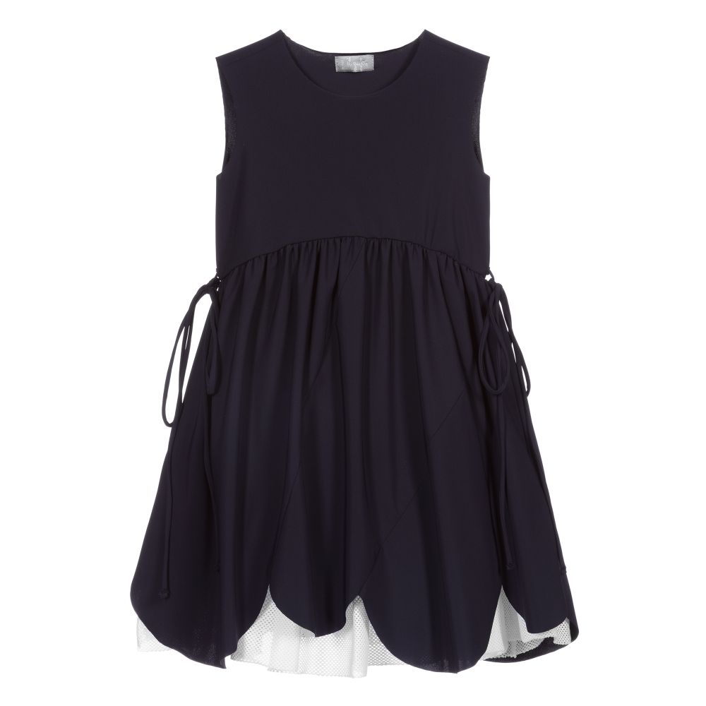 Il Gufo - Navyblaues Kleid mit Unterrock | Childrensalon