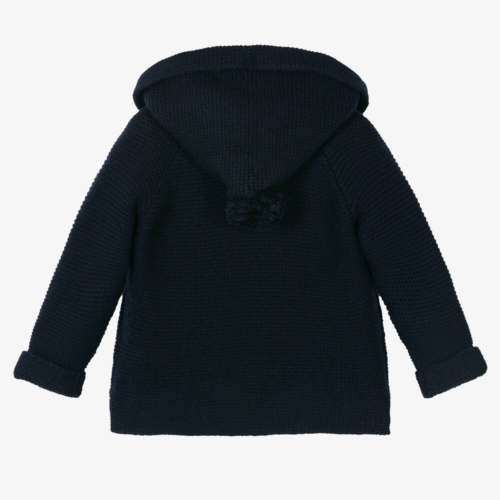 Il Gufo-Синий вязаный кардиган из мериносовой шерсти | Childrensalon Outlet