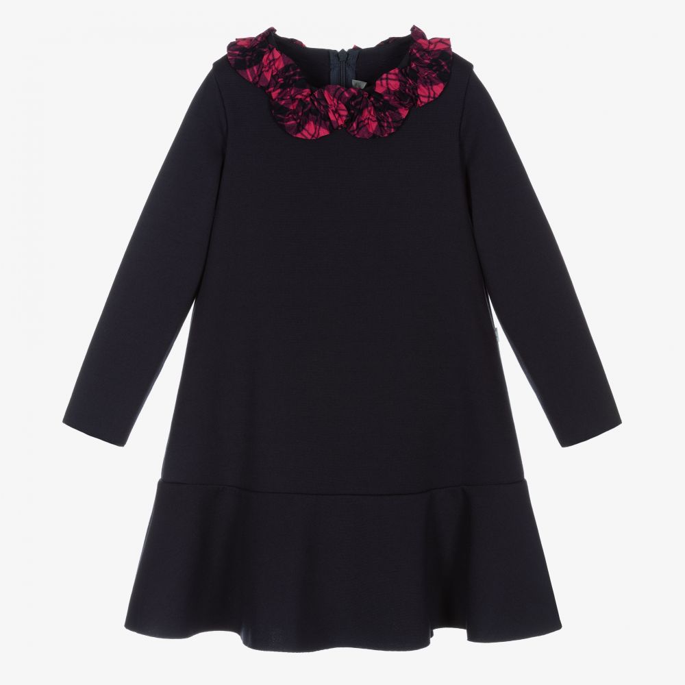 Il Gufo-Navy Blue Milano Jersey Dress | Childrensalon Outlet
