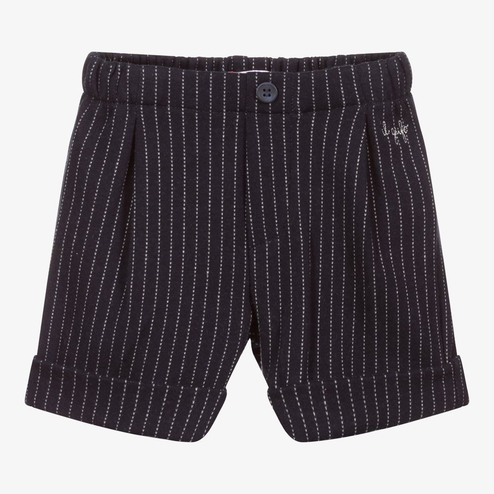 Il Gufo - Navy Blue Pin Stripe Shorts  | Childrensalon