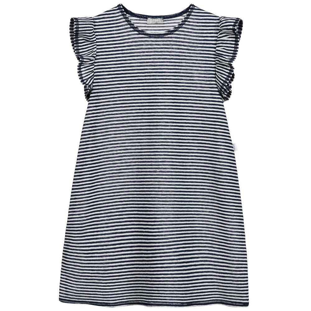 Il Gufo - Navyblaues Kleid mit Streifen | Childrensalon