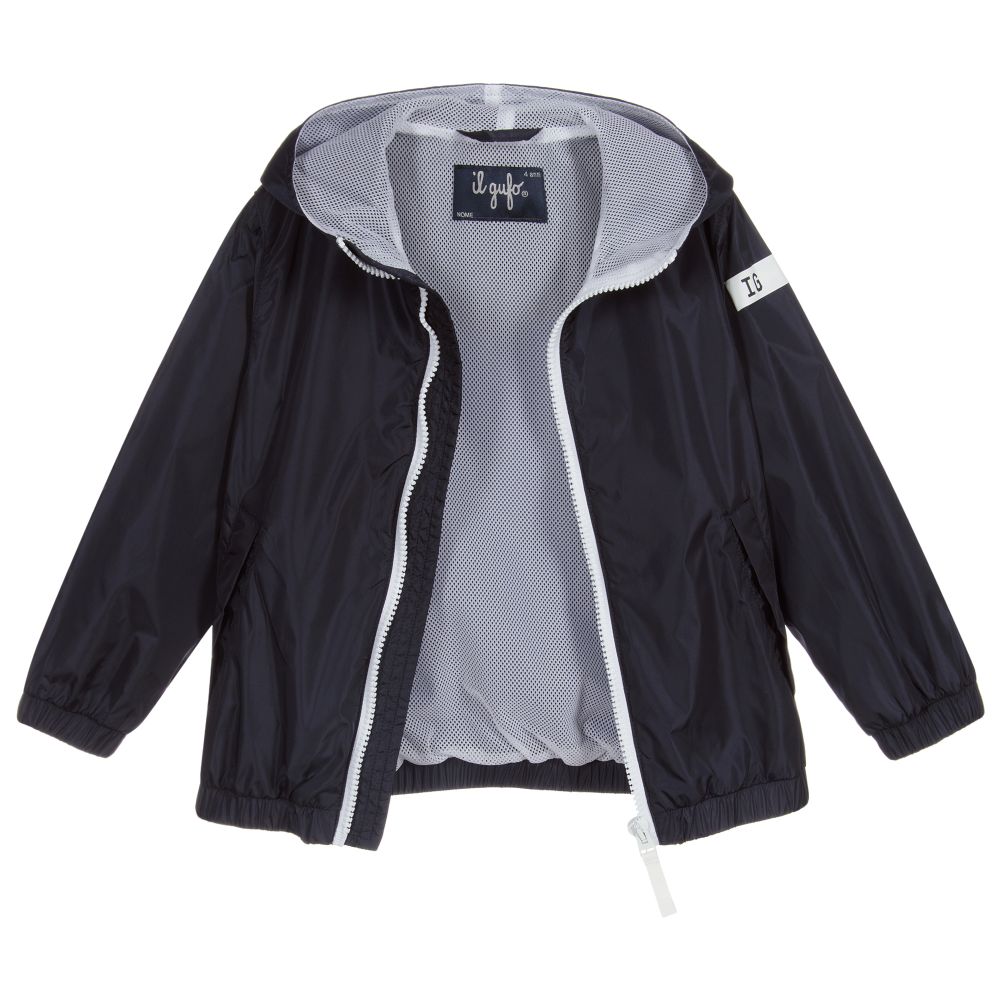 Il Gufo-Navy Blue Windbreaker Jacket | Childrensalon Outlet