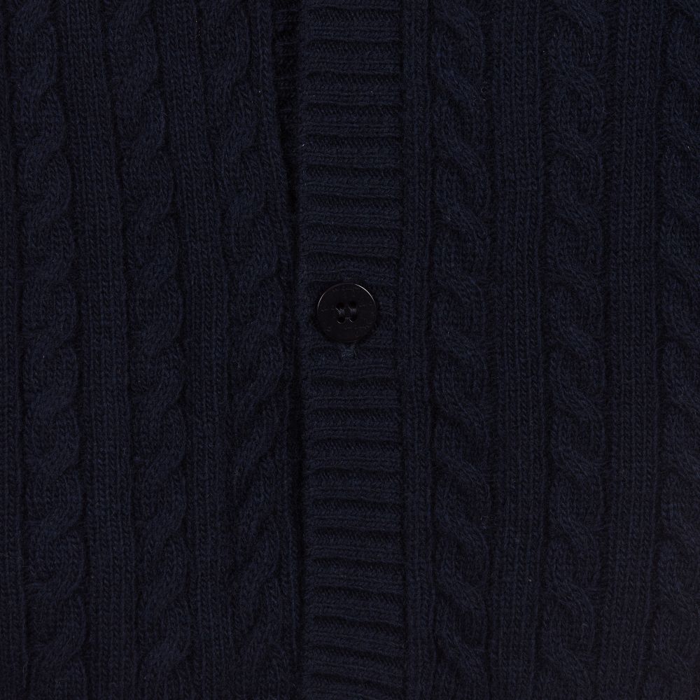 Il Gufo-Темно-синий шерстяной кардиган | Childrensalon Outlet