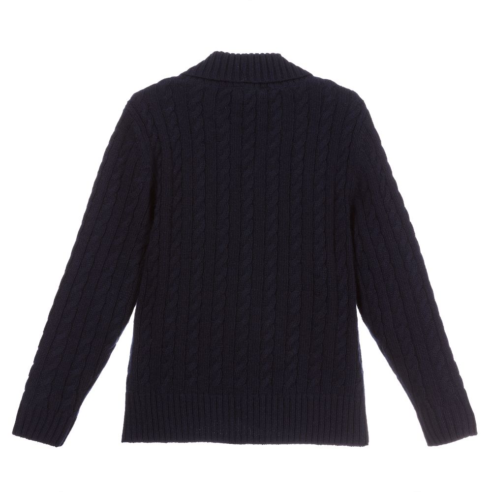 Il Gufo-Темно-синий шерстяной кардиган | Childrensalon Outlet