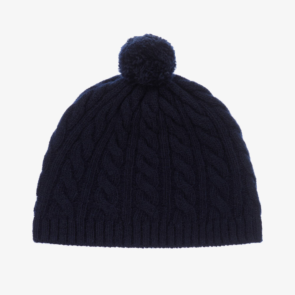 Il Gufo - Navy Blue Wool Knit Baby Hat | Childrensalon