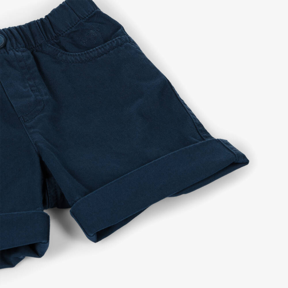 Il Gufo-Navy Cotton Twill Boys Shorts | Childrensalon Outlet